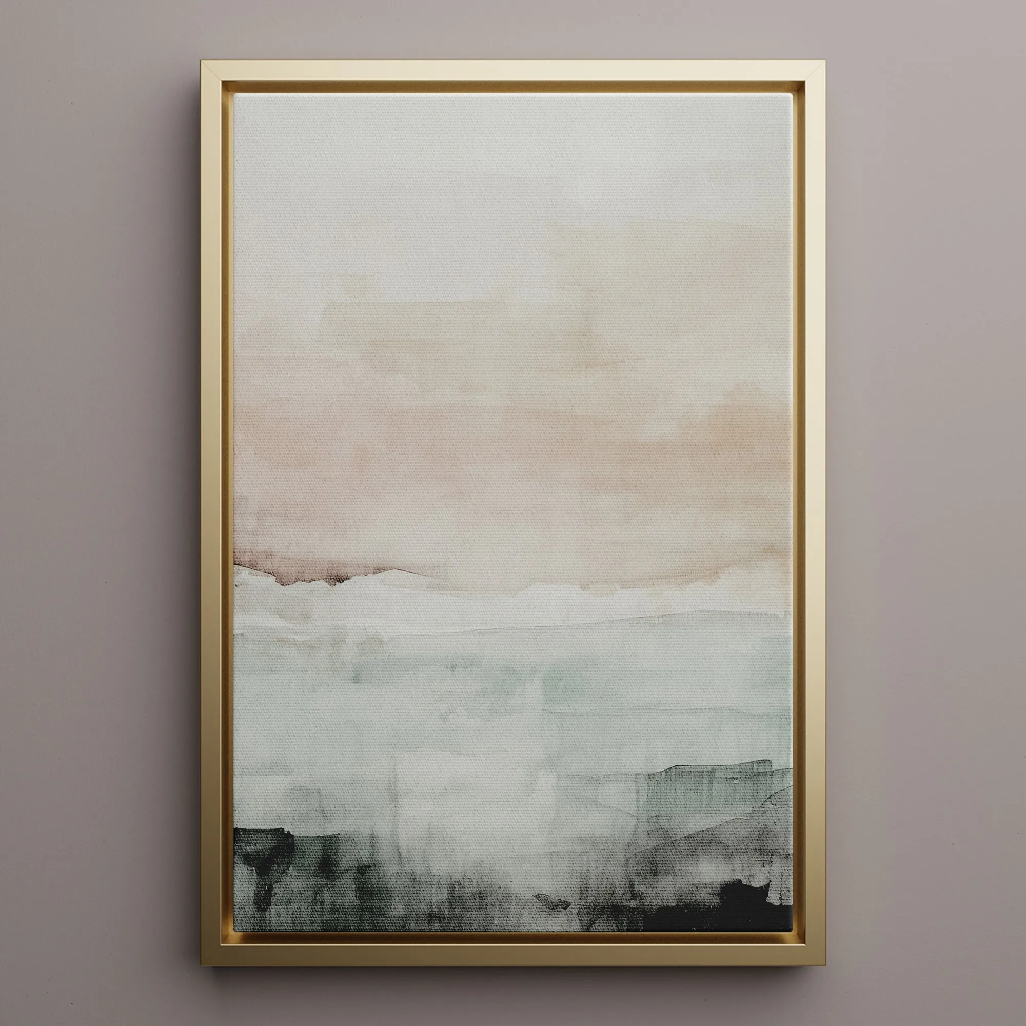 Canvas Wall Art Stretched Over Wooden Frame with Floating Frame and Abstract Painting CV4110