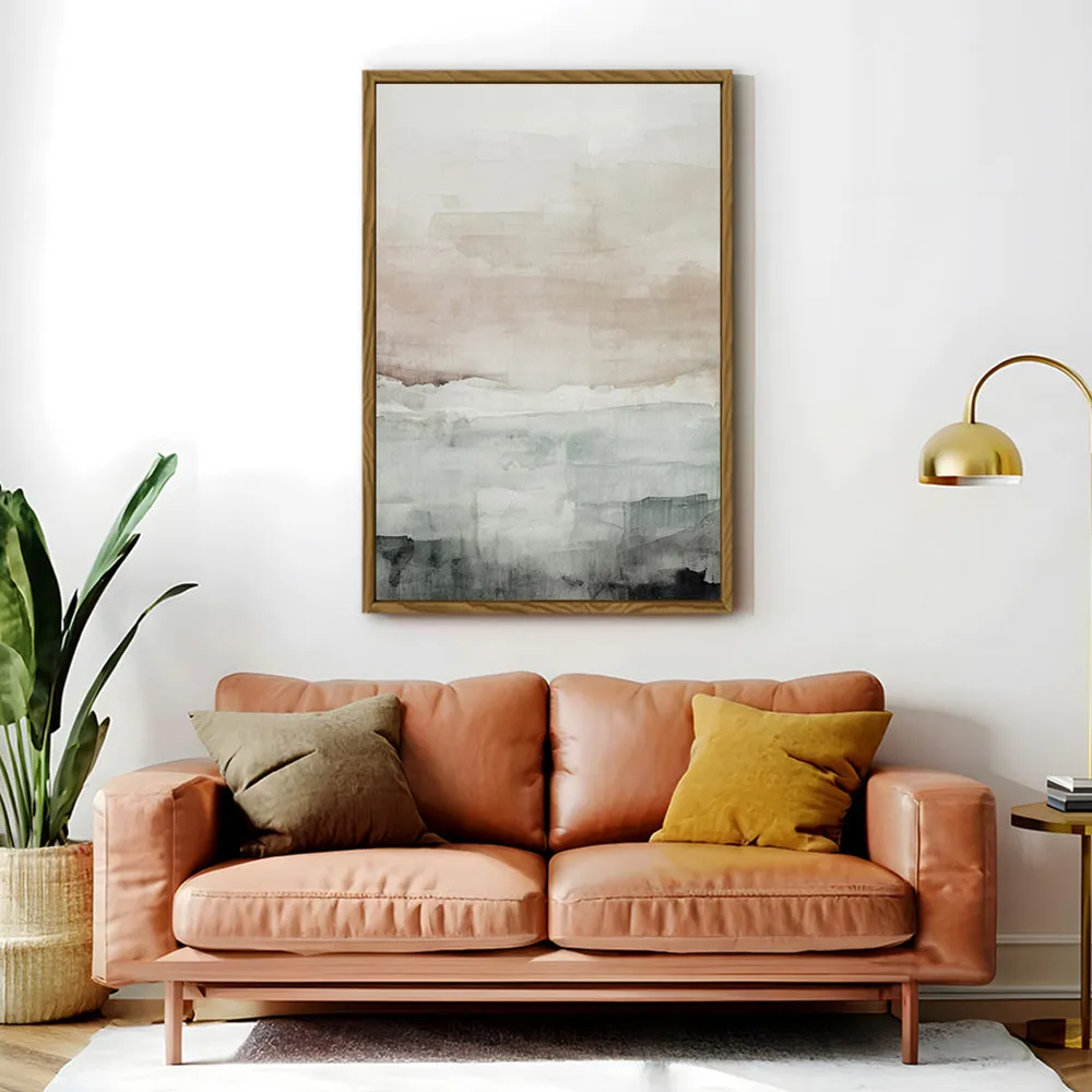 Canvas Wall Art Stretched Over Wooden Frame with Floating Frame and Abstract Painting CV4110