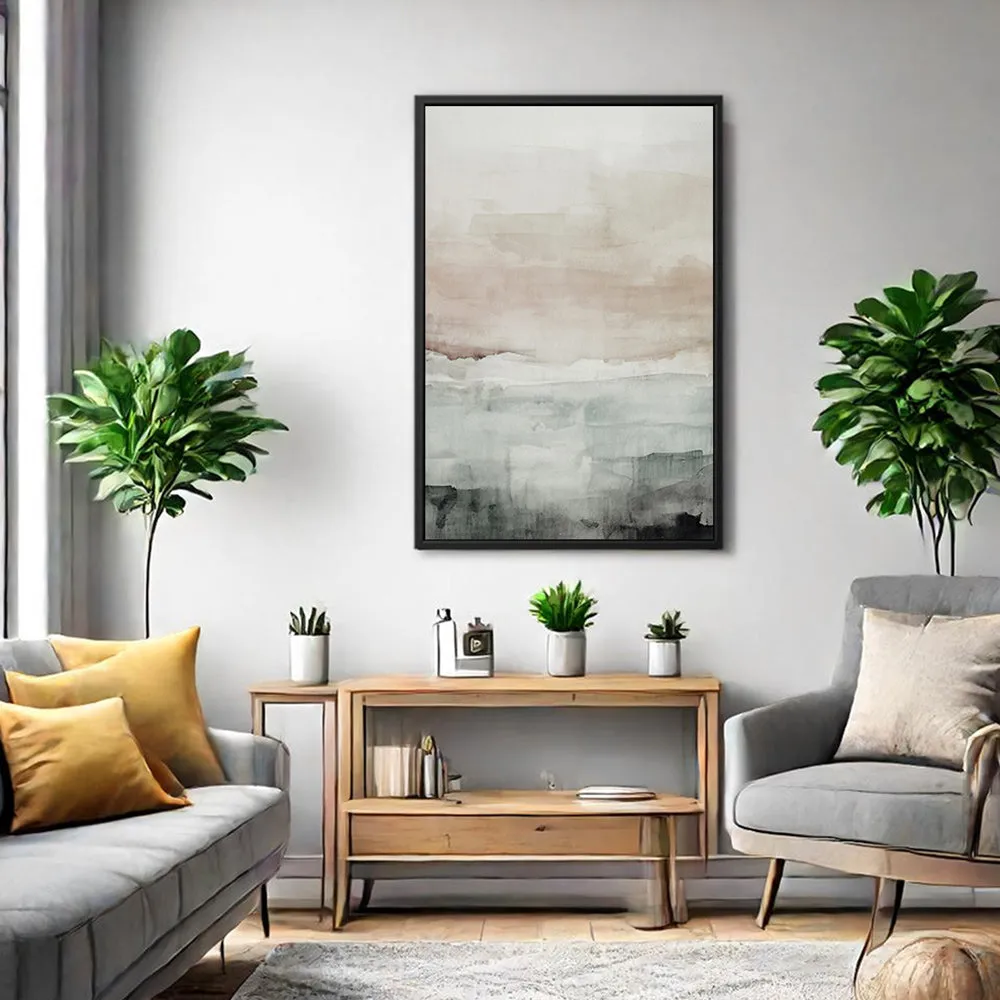 Canvas Wall Art Stretched Over Wooden Frame with Floating Frame and Abstract Painting CV4110