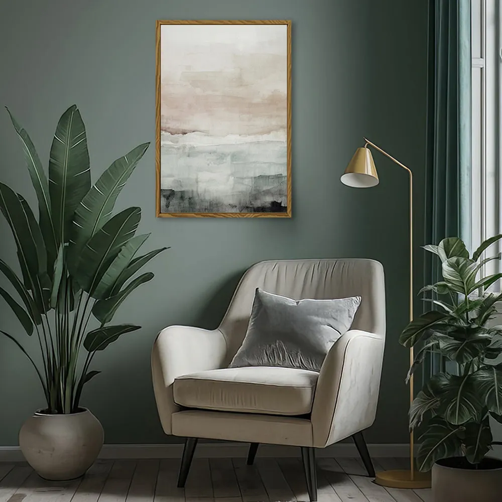 Canvas Wall Art Stretched Over Wooden Frame with Floating Frame and Abstract Painting CV4110