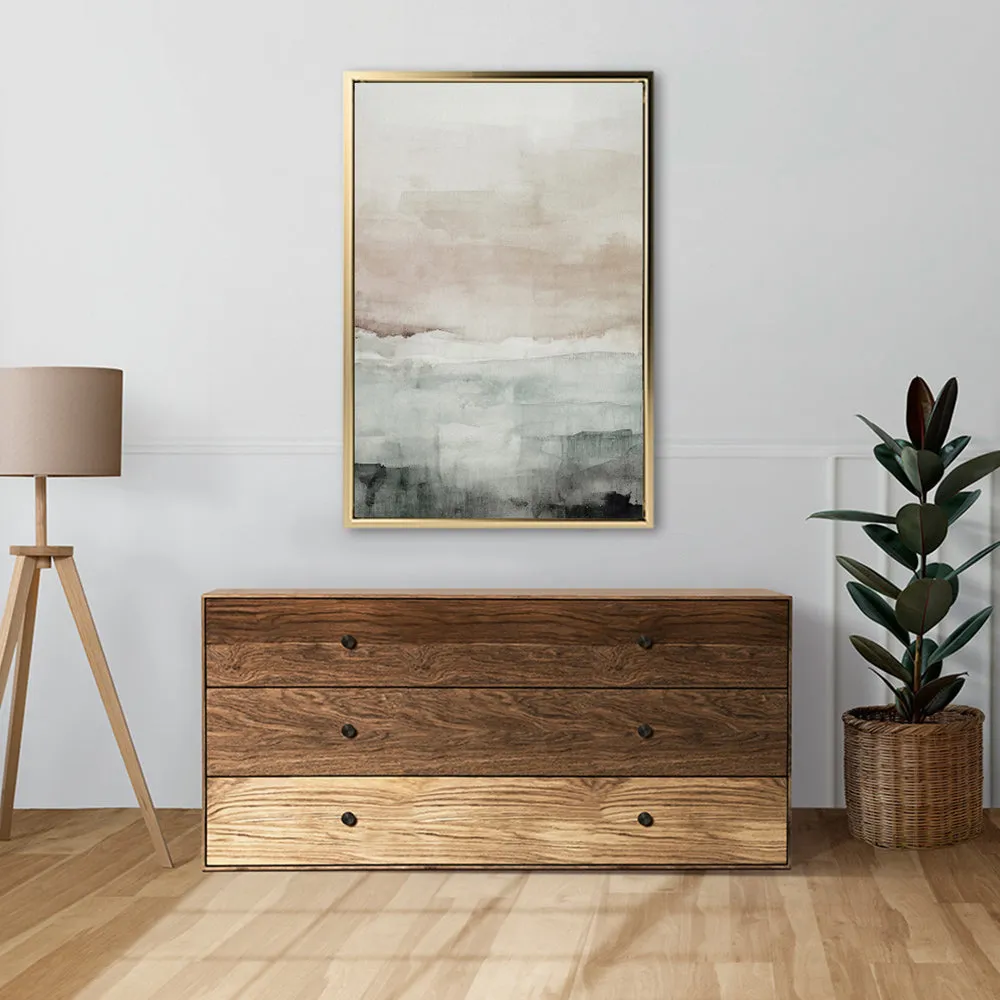 Canvas Wall Art Stretched Over Wooden Frame with Floating Frame and Abstract Painting CV4110