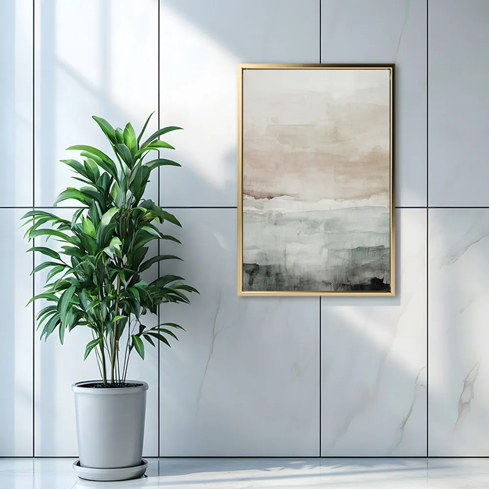 Canvas Wall Art Stretched Over Wooden Frame with Floating Frame and Abstract Painting CV4110