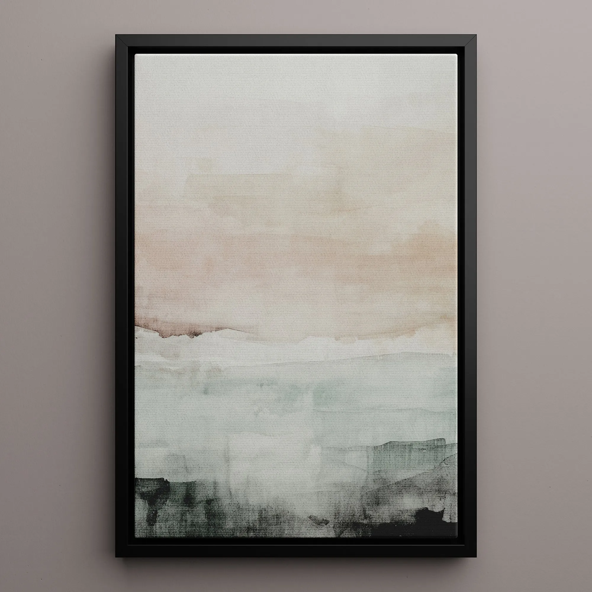 Canvas Wall Art Stretched Over Wooden Frame with Floating Frame and Abstract Painting CV4110