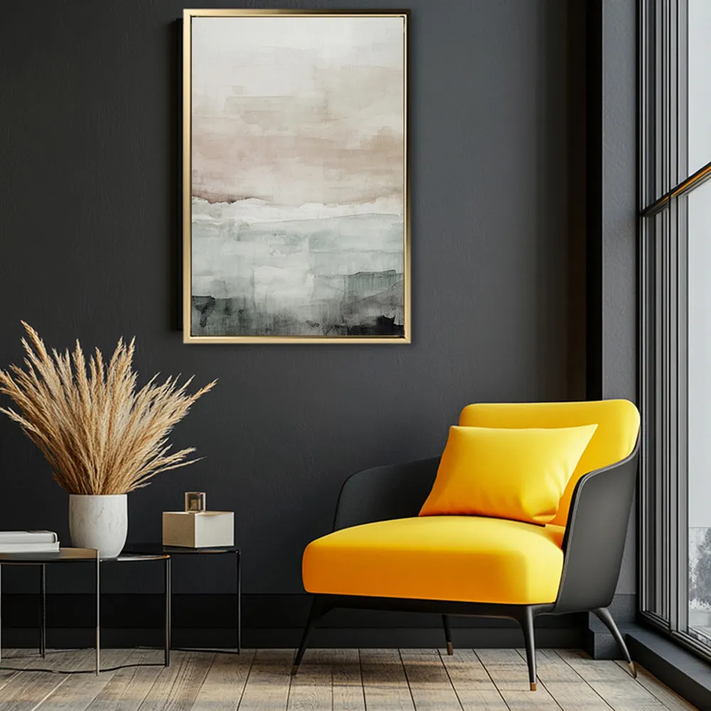 Canvas Wall Art Stretched Over Wooden Frame with Floating Frame and Abstract Painting CV4110