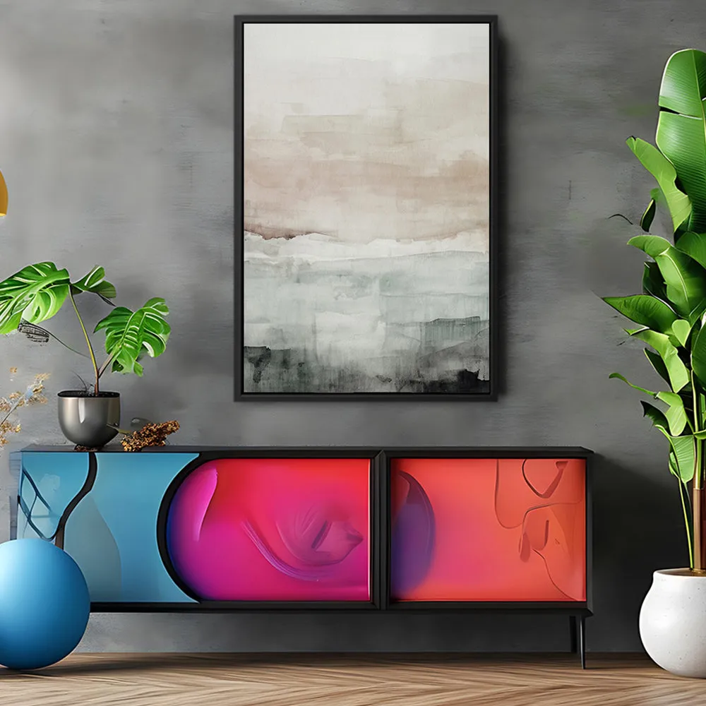 Canvas Wall Art Stretched Over Wooden Frame with Floating Frame and Abstract Painting CV4110