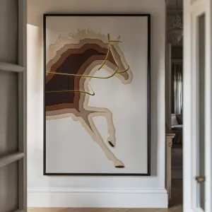 Canvas Wall Art Stretched Over Wooden Frame with Floating Frame and Arabian Horse Painting CV4114