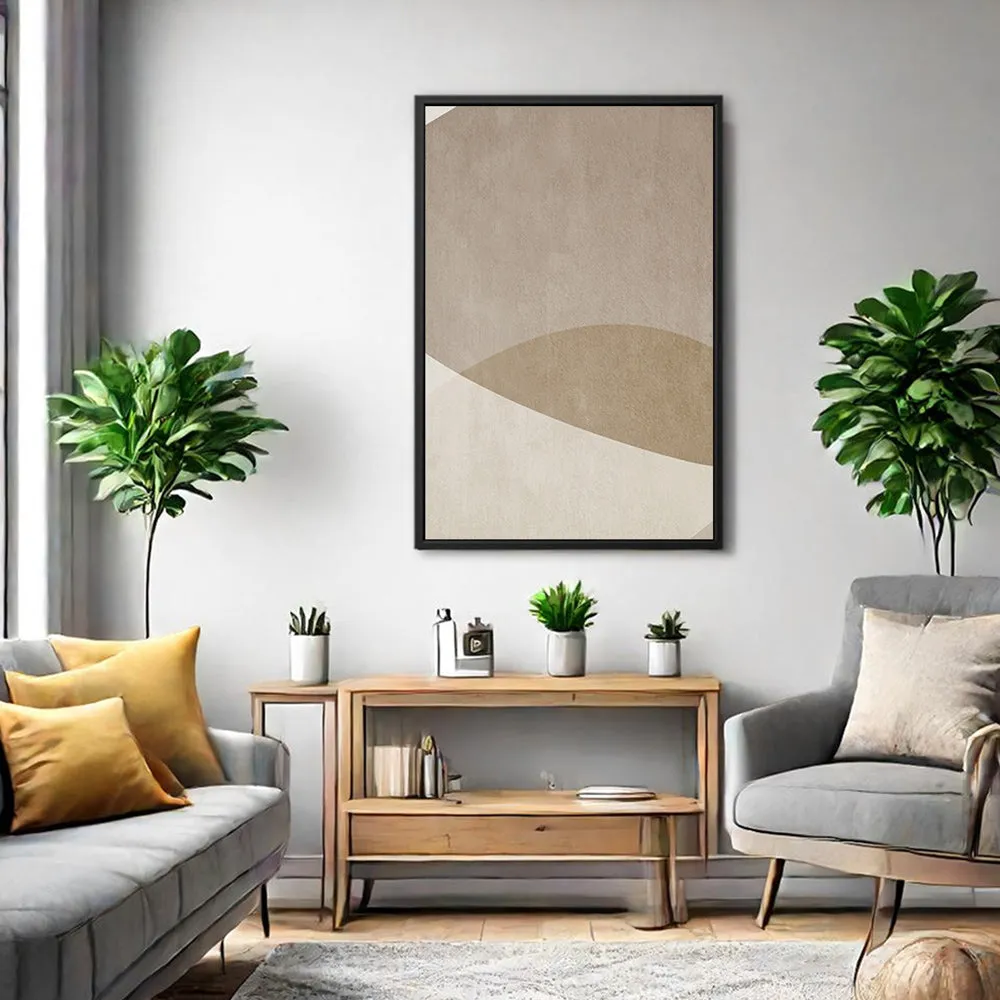 Canvas Wall Art Stretched Over Wooden Frame with Floating Frame and Brown Shades Painting CV4132