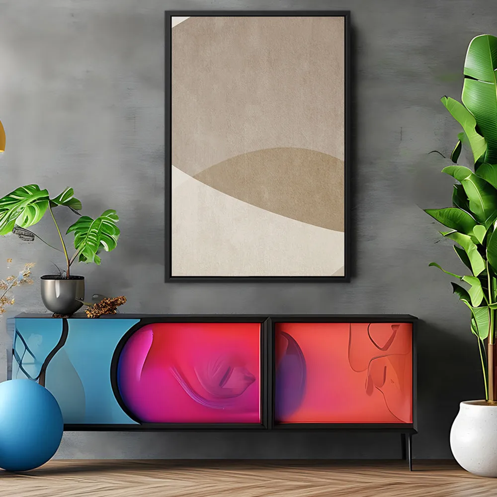 Canvas Wall Art Stretched Over Wooden Frame with Floating Frame and Brown Shades Painting CV4132