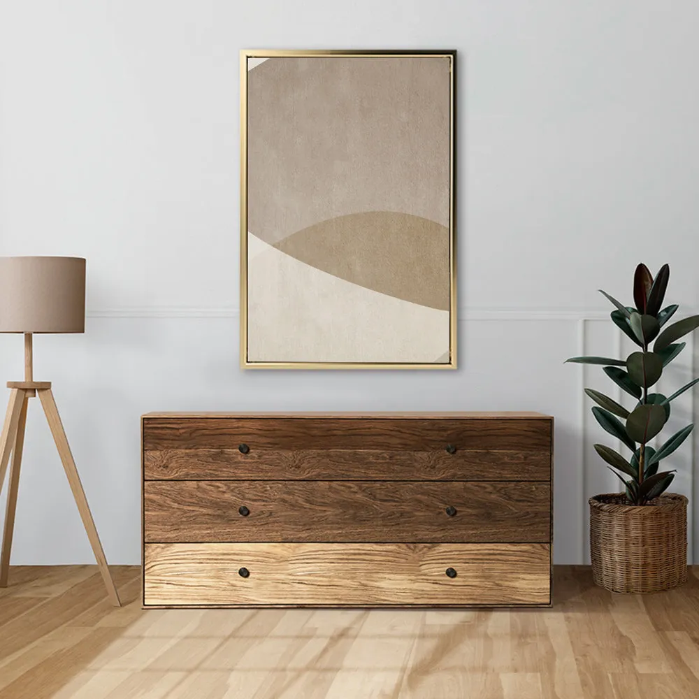 Canvas Wall Art Stretched Over Wooden Frame with Floating Frame and Brown Shades Painting CV4132