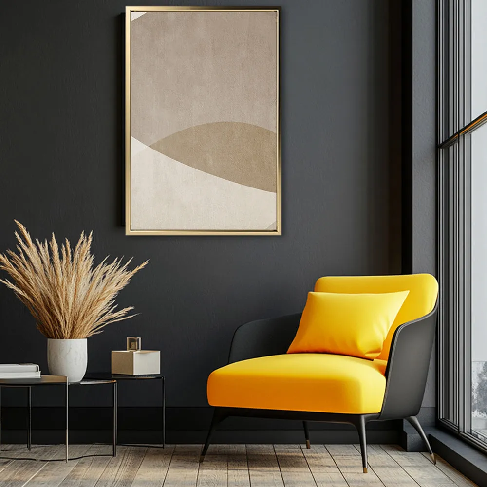 Canvas Wall Art Stretched Over Wooden Frame with Floating Frame and Brown Shades Painting CV4132
