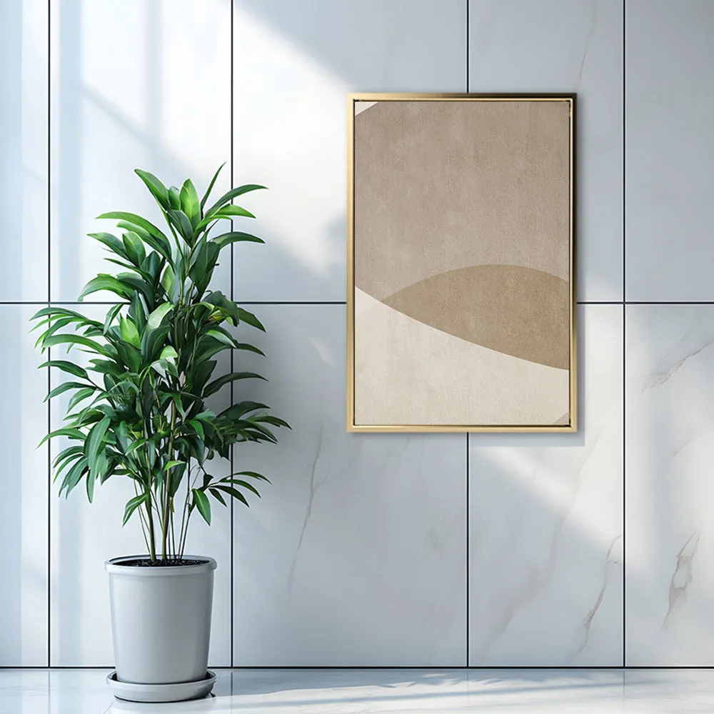 Canvas Wall Art Stretched Over Wooden Frame with Floating Frame and Brown Shades Painting CV4132