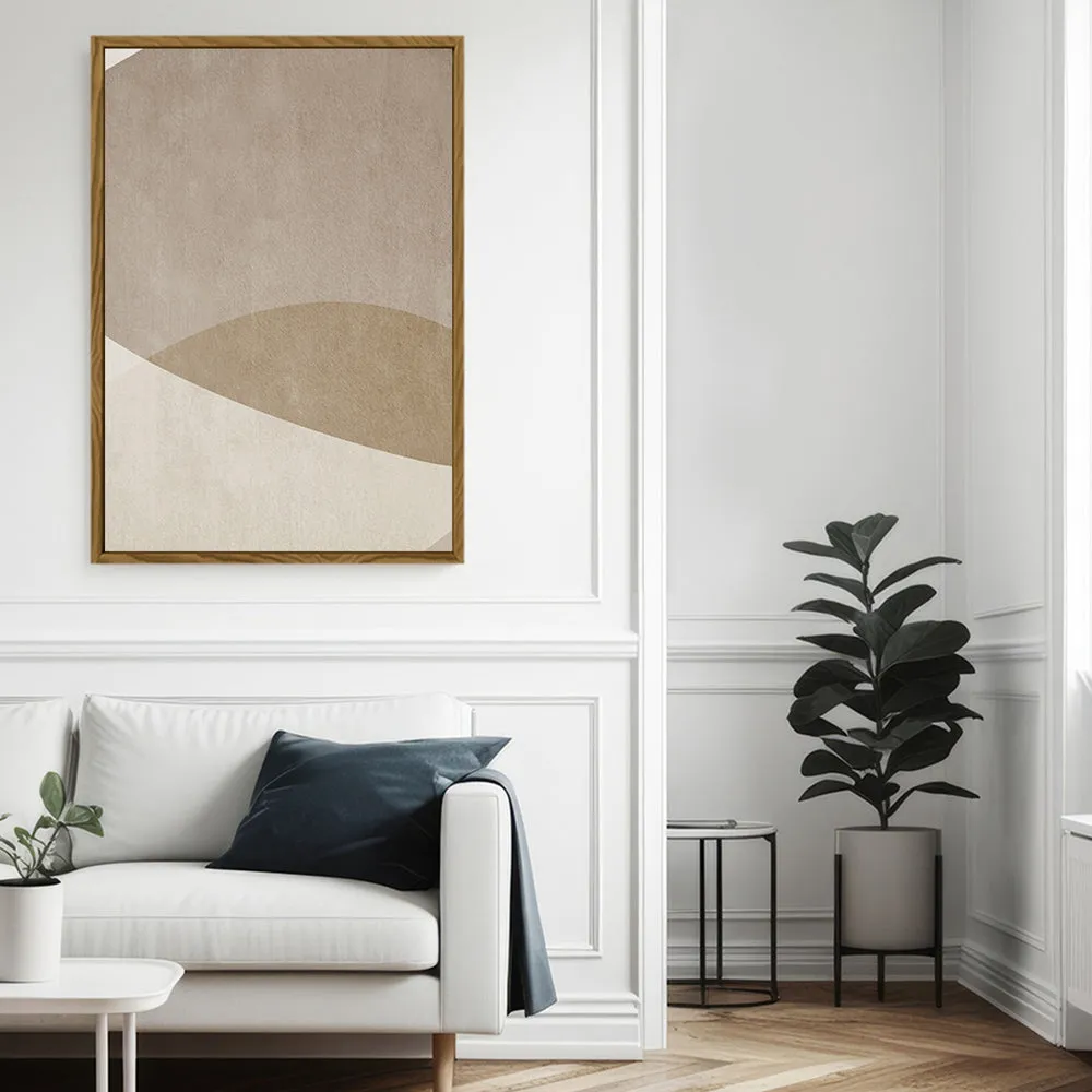 Canvas Wall Art Stretched Over Wooden Frame with Floating Frame and Brown Shades Painting CV4132