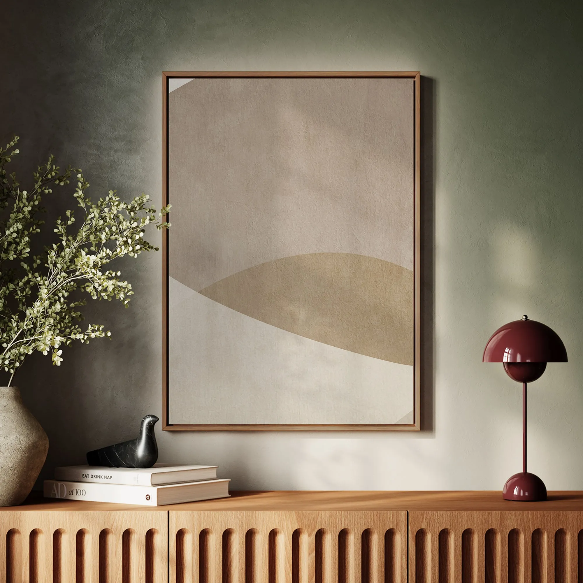 Canvas Wall Art Stretched Over Wooden Frame with Floating Frame and Brown Shades Painting CV4132