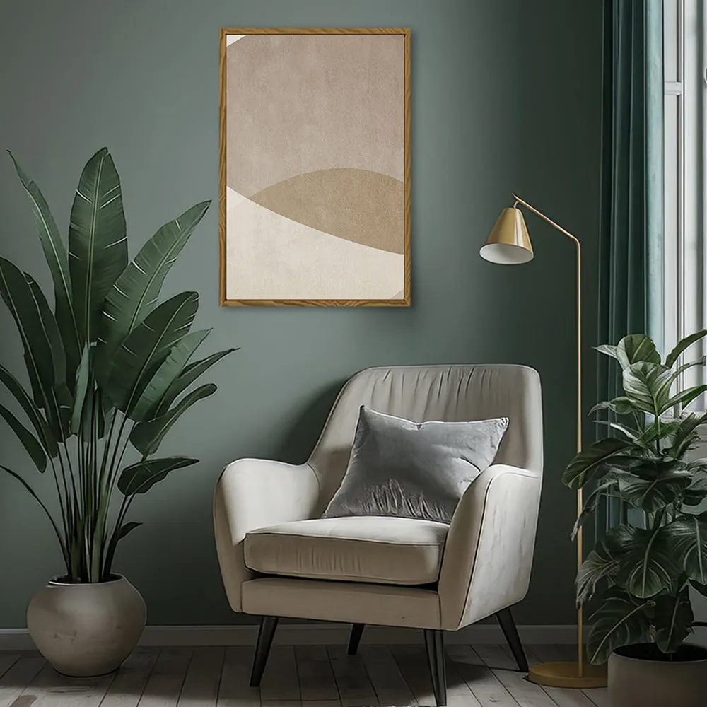 Canvas Wall Art Stretched Over Wooden Frame with Floating Frame and Brown Shades Painting CV4132