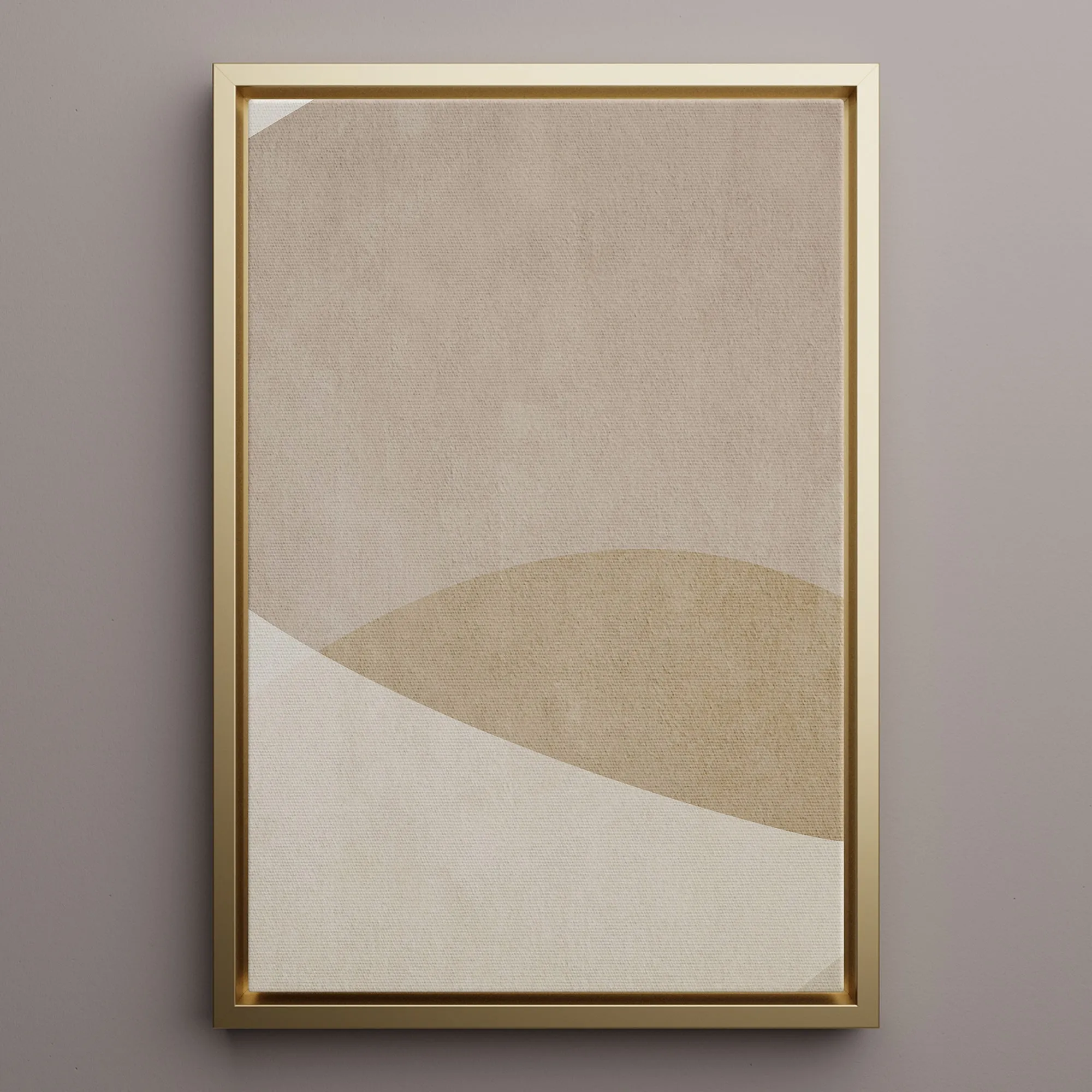 Canvas Wall Art Stretched Over Wooden Frame with Floating Frame and Brown Shades Painting CV4132
