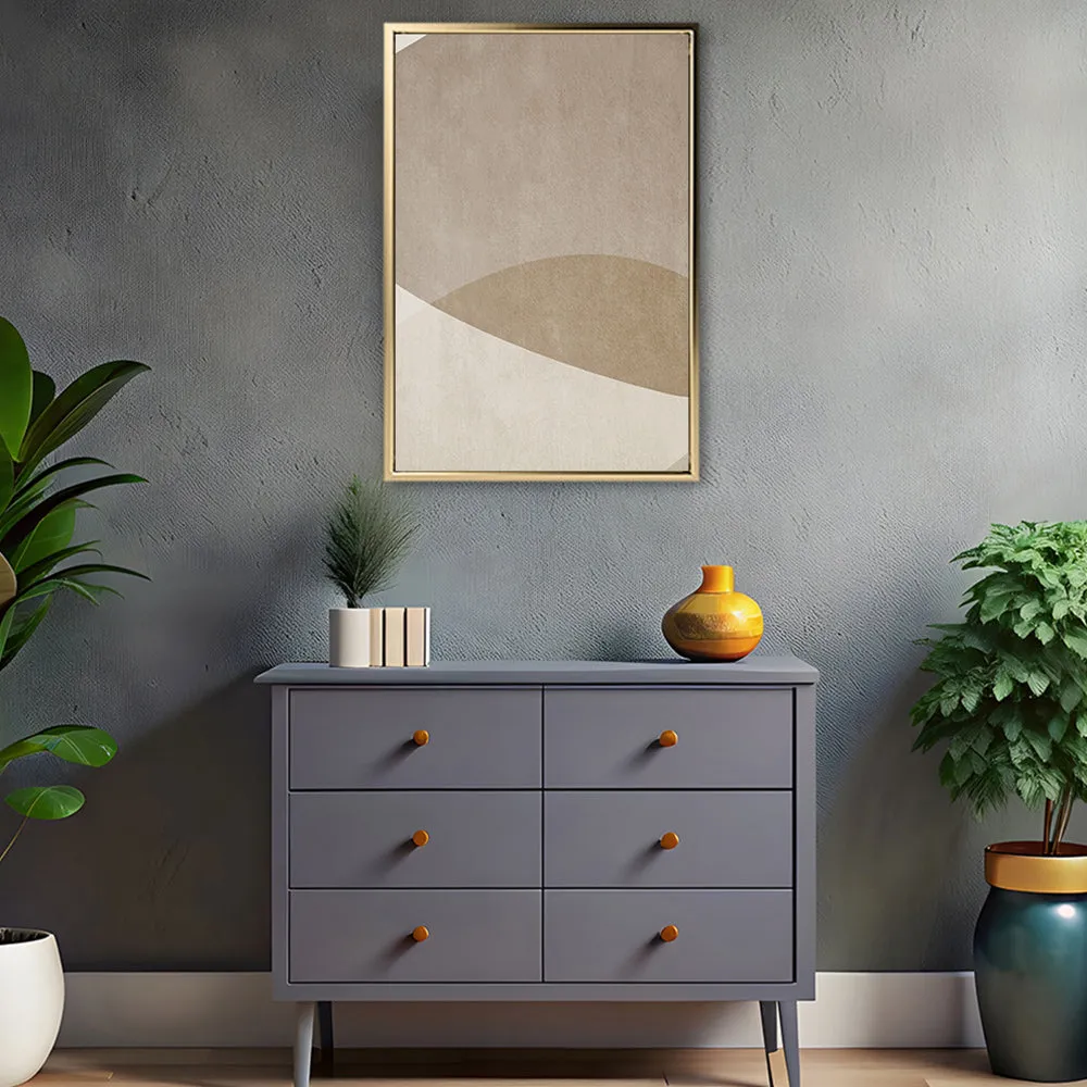 Canvas Wall Art Stretched Over Wooden Frame with Floating Frame and Brown Shades Painting CV4132