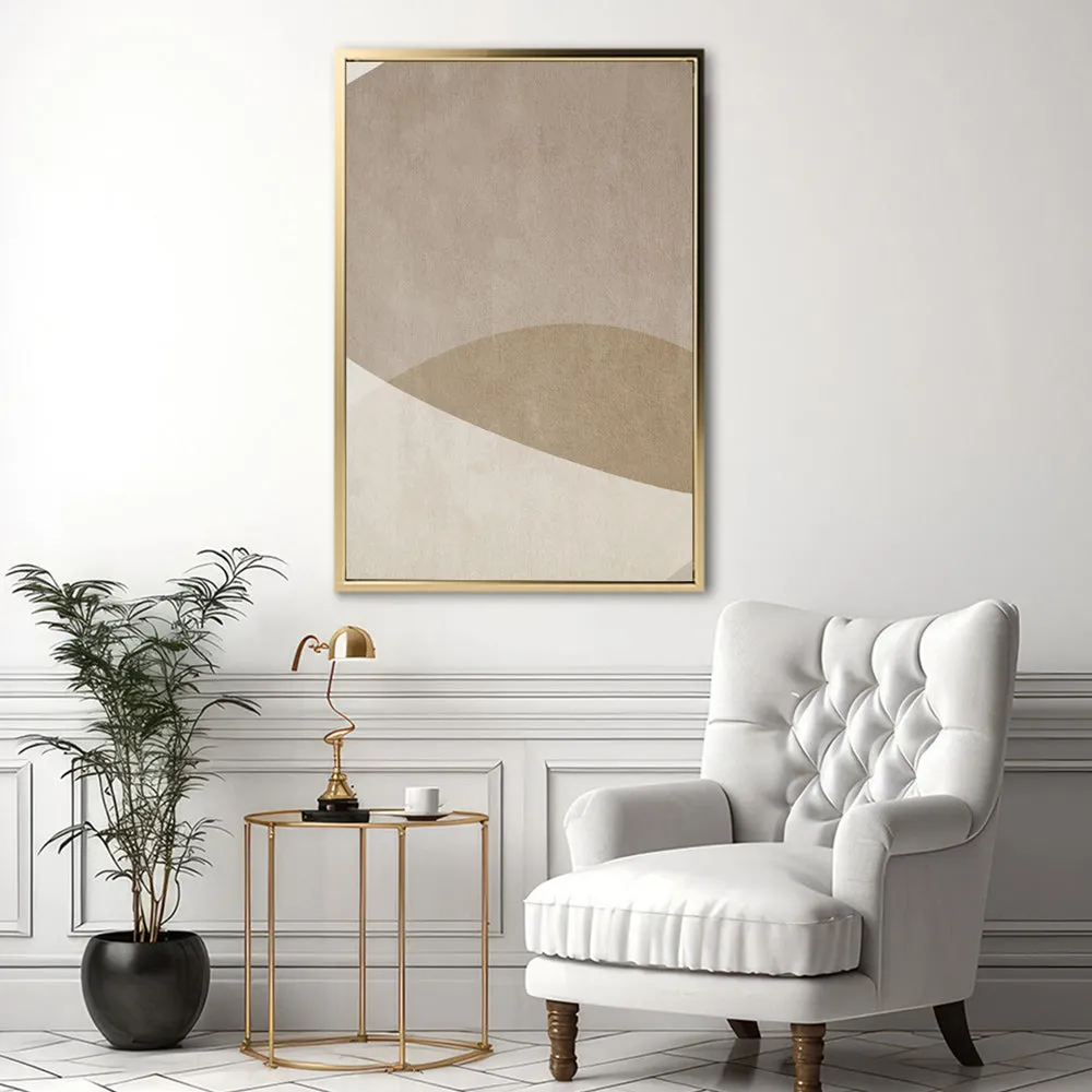 Canvas Wall Art Stretched Over Wooden Frame with Floating Frame and Brown Shades Painting CV4132