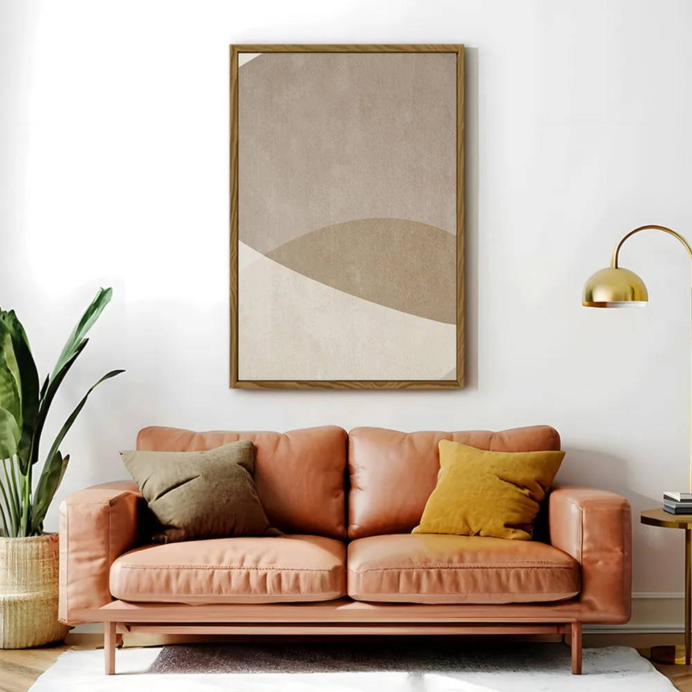 Canvas Wall Art Stretched Over Wooden Frame with Floating Frame and Brown Shades Painting CV4132
