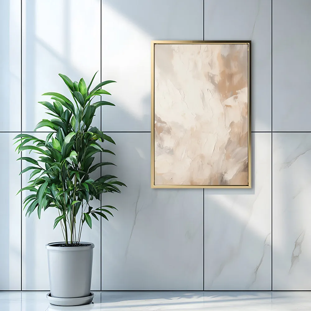 Canvas Wall Art Stretched Over Wooden Frame with Floating Frame and Brown Smoke Painting CV4134