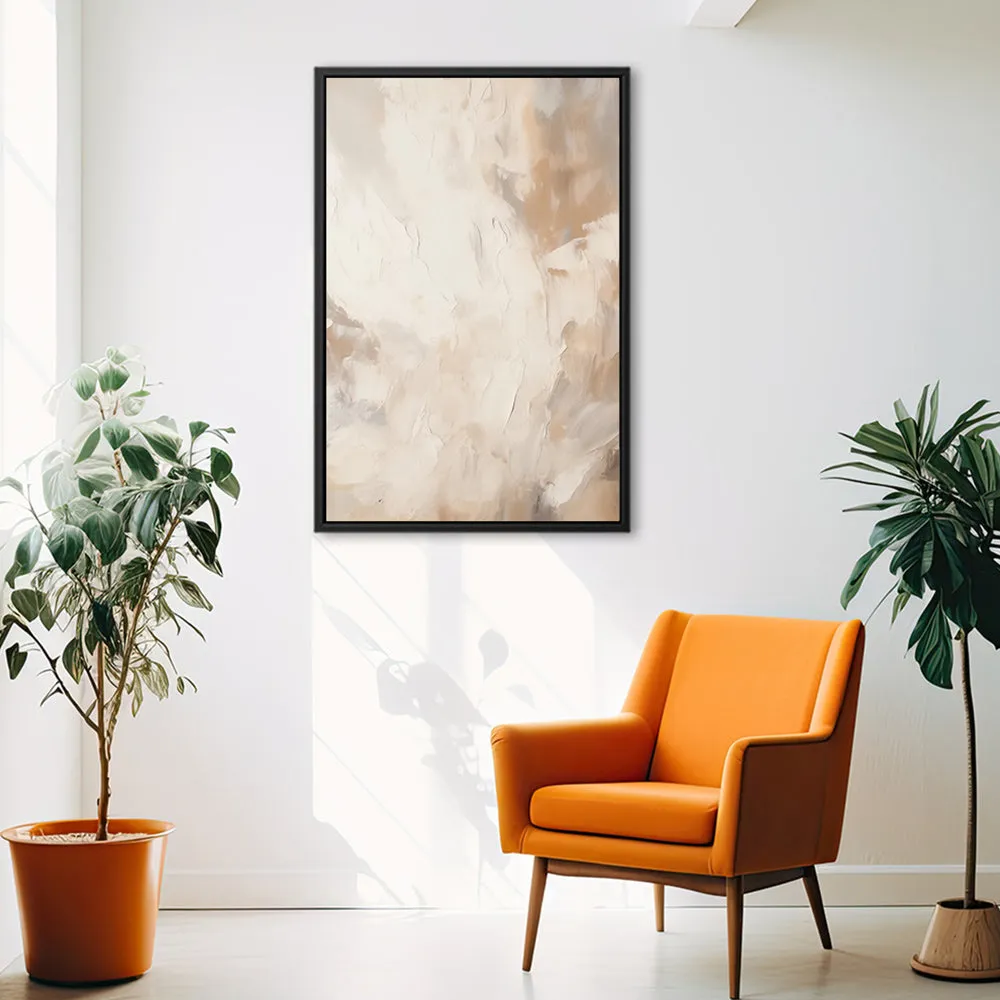 Canvas Wall Art Stretched Over Wooden Frame with Floating Frame and Brown Smoke Painting CV4134