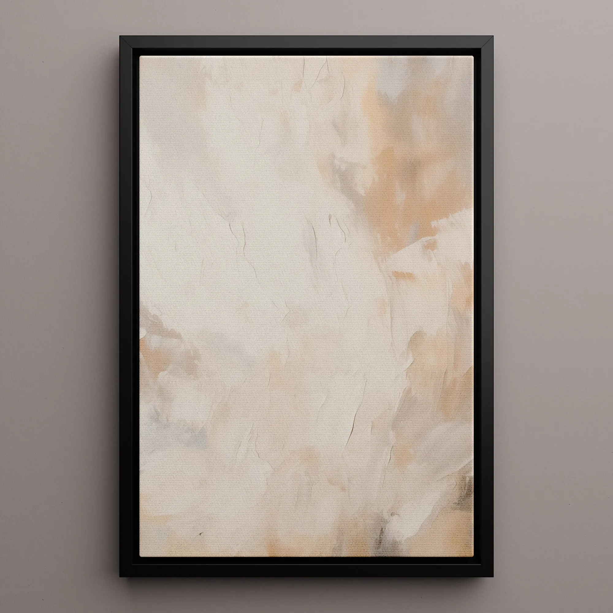 Canvas Wall Art Stretched Over Wooden Frame with Floating Frame and Brown Smoke Painting CV4134