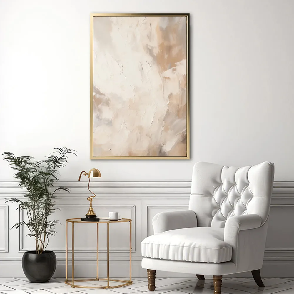 Canvas Wall Art Stretched Over Wooden Frame with Floating Frame and Brown Smoke Painting CV4134