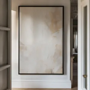Canvas Wall Art Stretched Over Wooden Frame with Floating Frame and Brown Smoke Painting CV4134