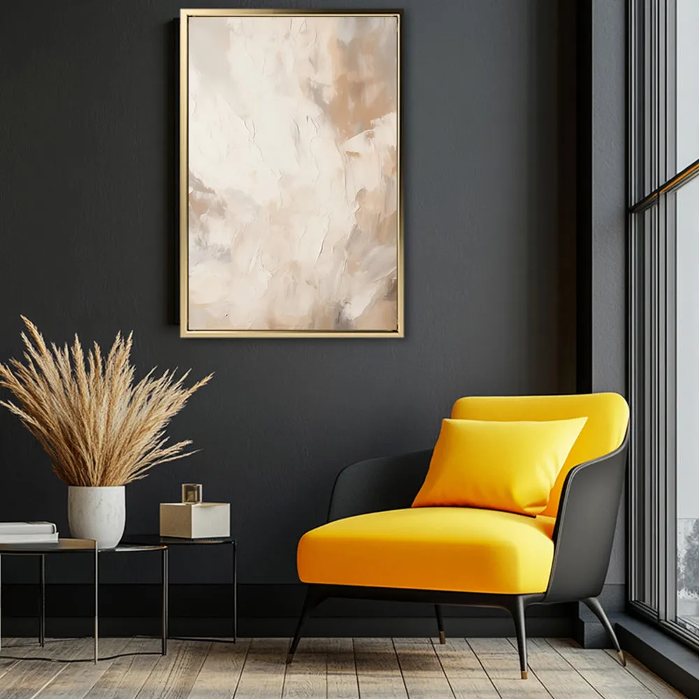 Canvas Wall Art Stretched Over Wooden Frame with Floating Frame and Brown Smoke Painting CV4134