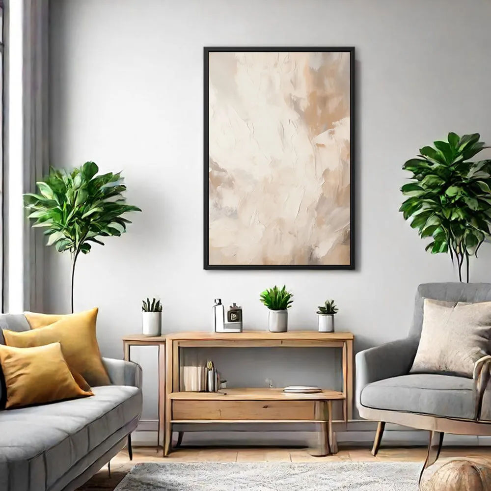 Canvas Wall Art Stretched Over Wooden Frame with Floating Frame and Brown Smoke Painting CV4134