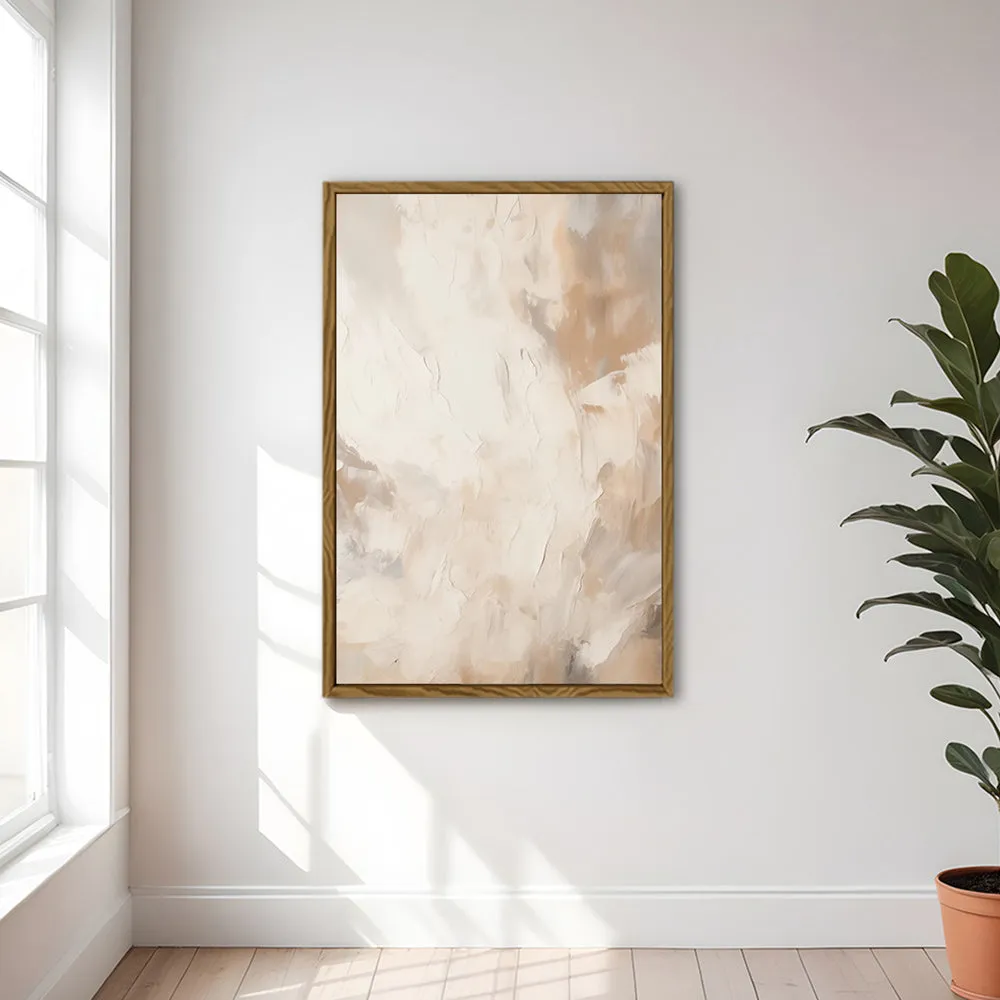 Canvas Wall Art Stretched Over Wooden Frame with Floating Frame and Brown Smoke Painting CV4134