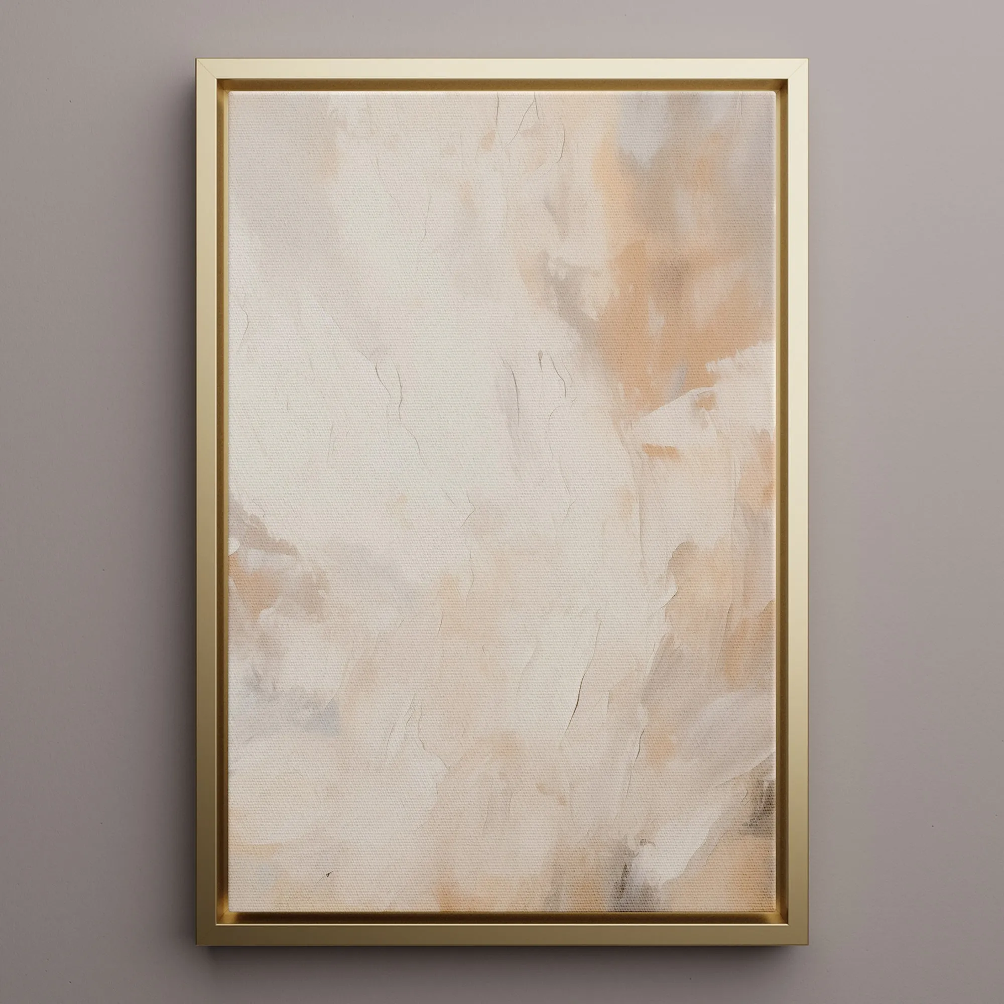 Canvas Wall Art Stretched Over Wooden Frame with Floating Frame and Brown Smoke Painting CV4134