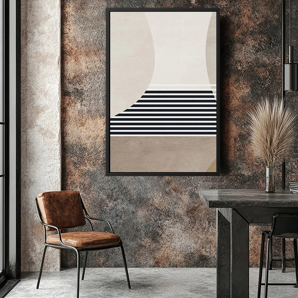 Canvas Wall Art Stretched Over Wooden Frame with Floating Frame and Golden Horse Abstract Painting CV4173