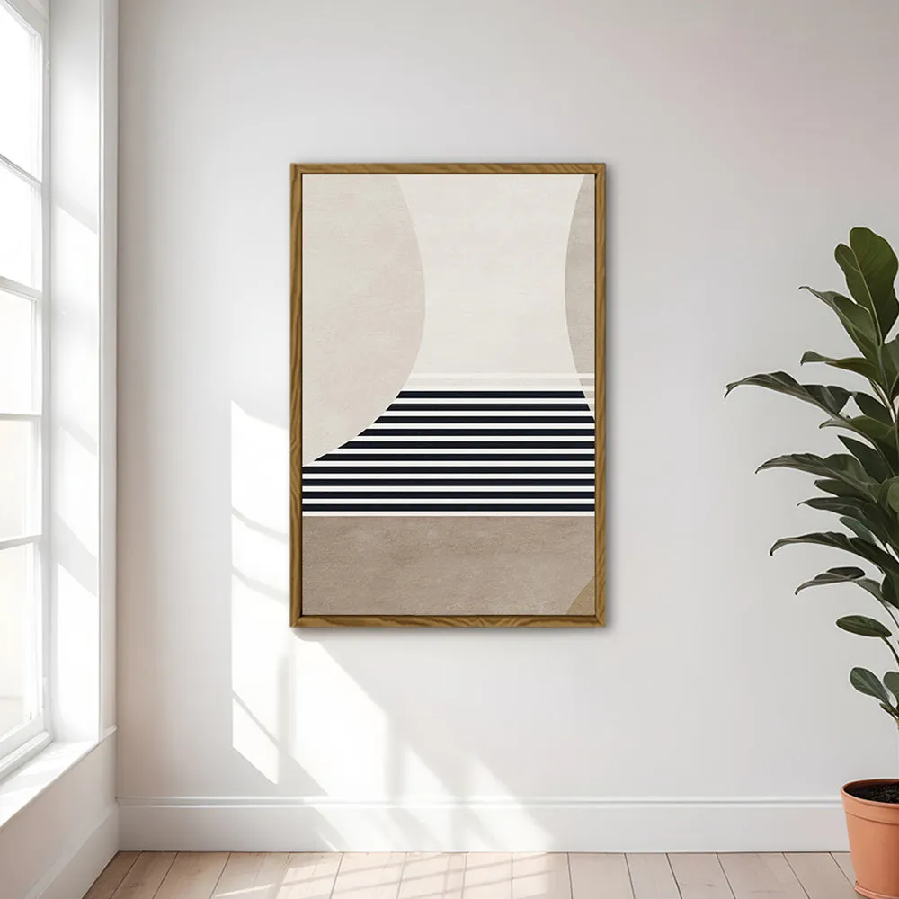 Canvas Wall Art Stretched Over Wooden Frame with Floating Frame and Golden Horse Abstract Painting CV4173