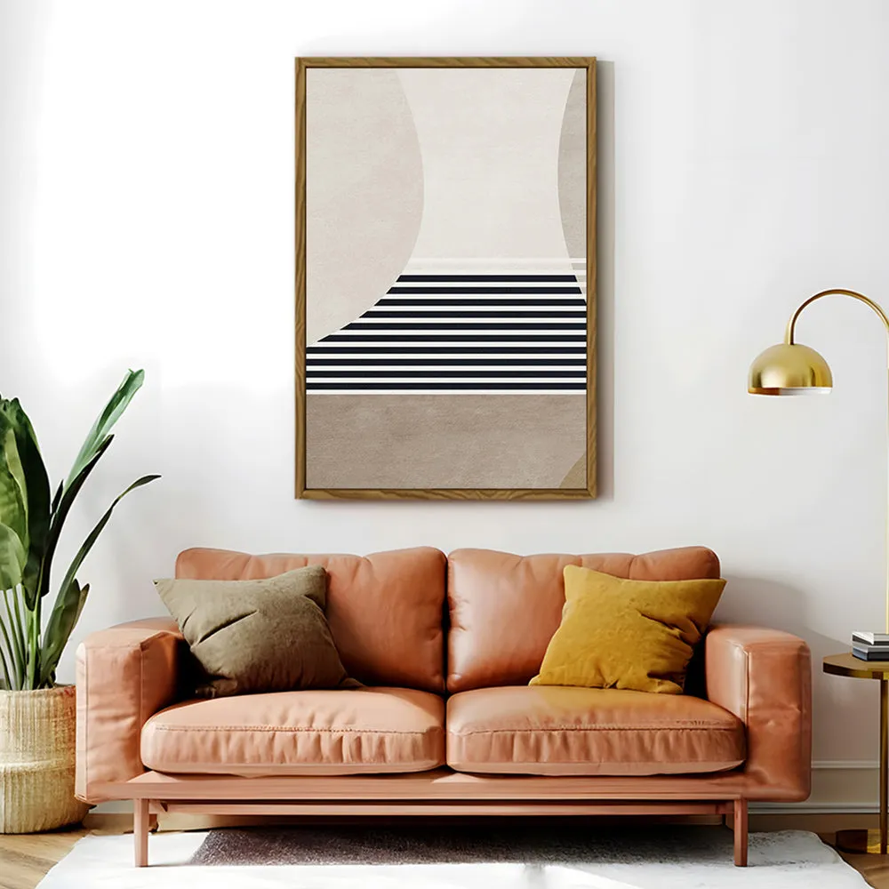 Canvas Wall Art Stretched Over Wooden Frame with Floating Frame and Golden Horse Abstract Painting CV4173