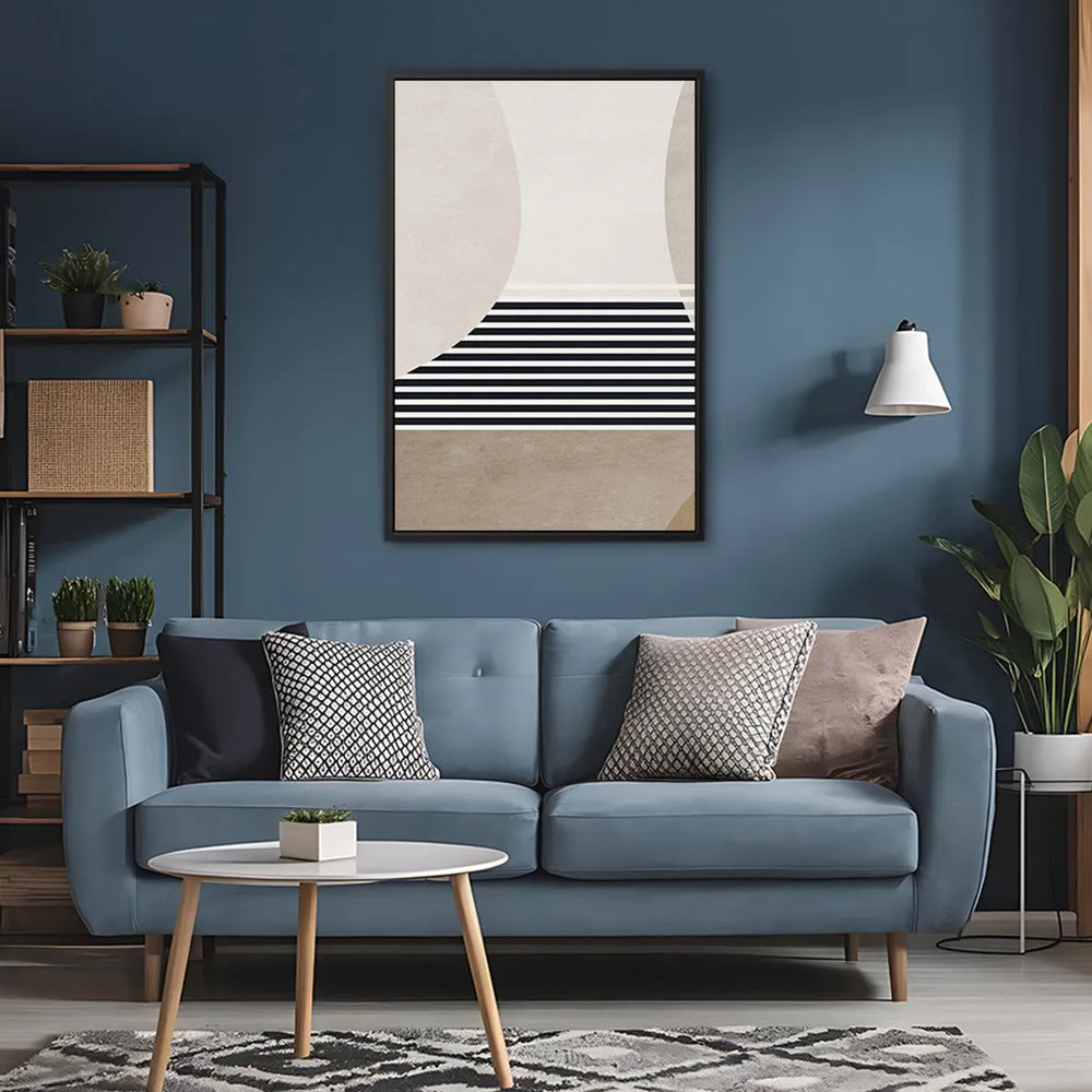 Canvas Wall Art Stretched Over Wooden Frame with Floating Frame and Golden Horse Abstract Painting CV4173