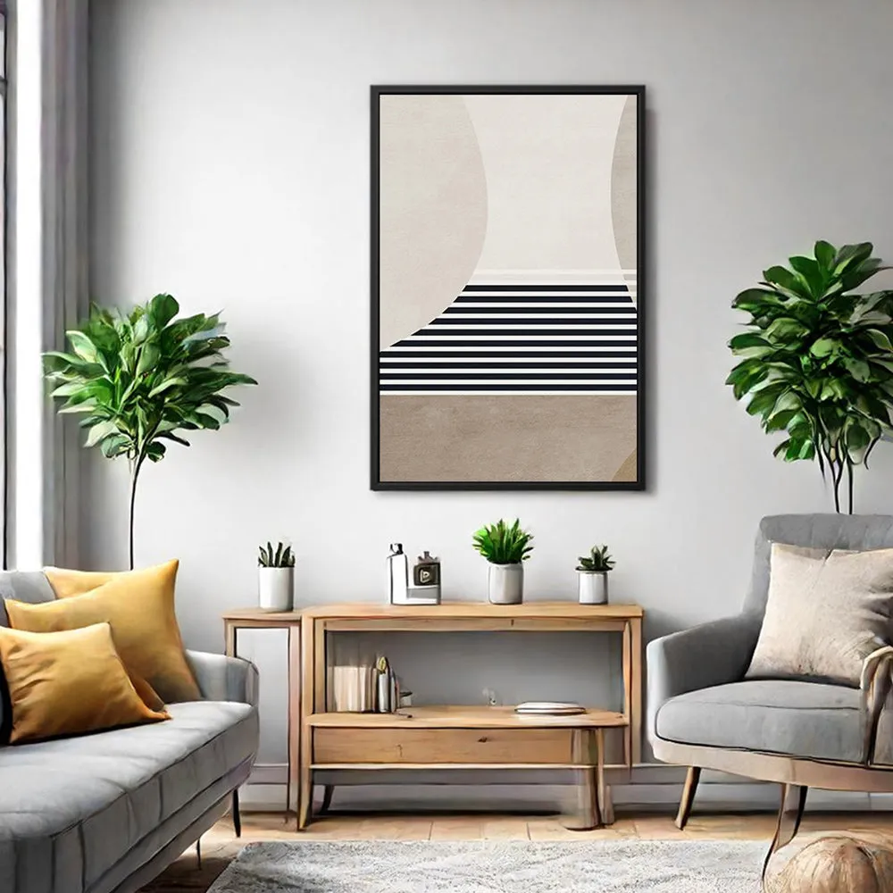 Canvas Wall Art Stretched Over Wooden Frame with Floating Frame and Golden Horse Abstract Painting CV4173