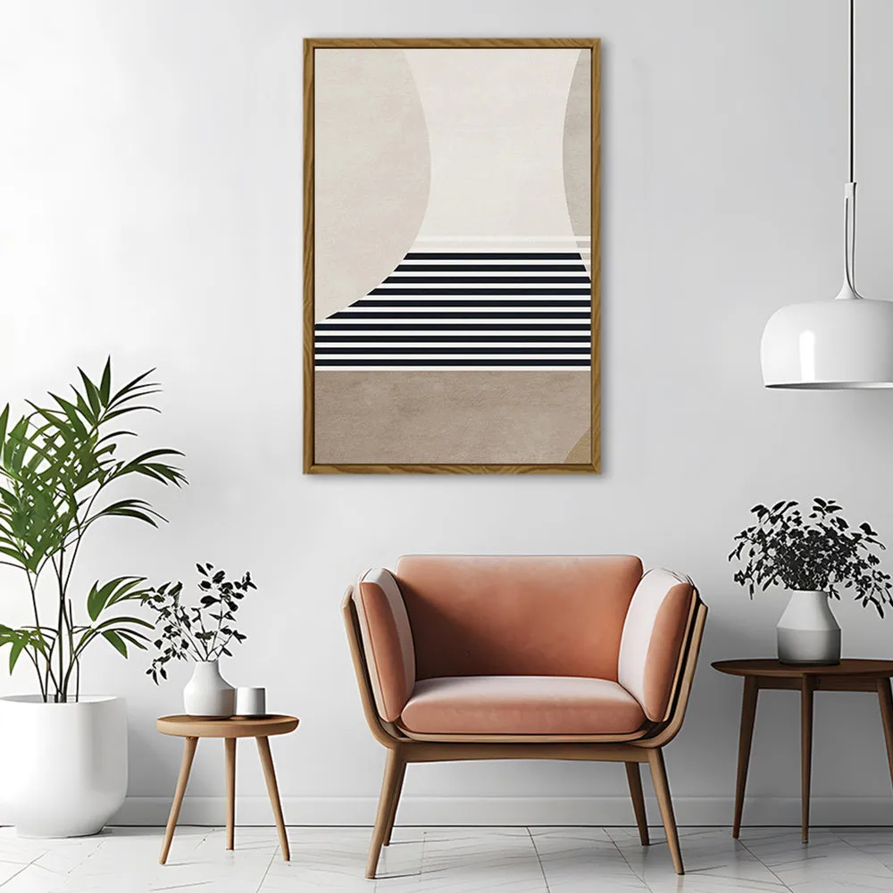 Canvas Wall Art Stretched Over Wooden Frame with Floating Frame and Golden Horse Abstract Painting CV4173