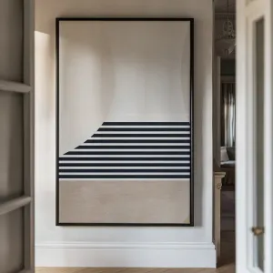 Canvas Wall Art Stretched Over Wooden Frame with Floating Frame and Golden Horse Abstract Painting CV4173