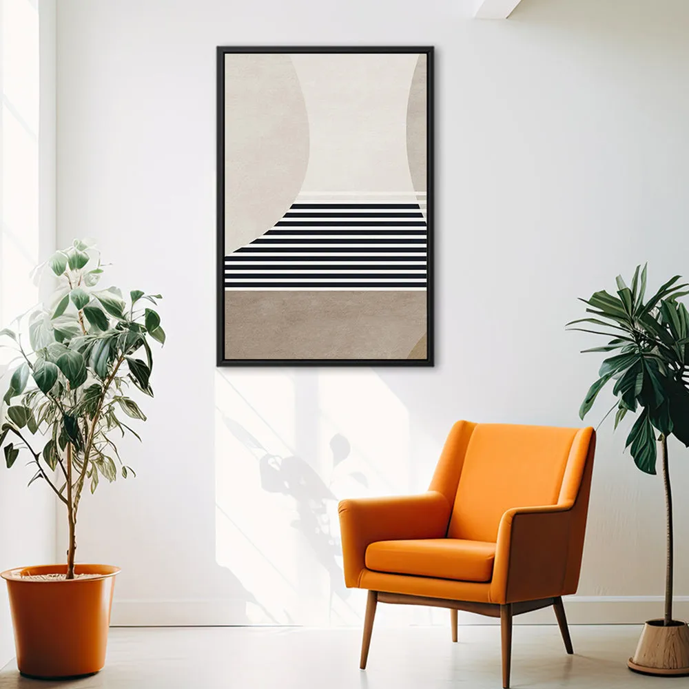 Canvas Wall Art Stretched Over Wooden Frame with Floating Frame and Golden Horse Abstract Painting CV4173