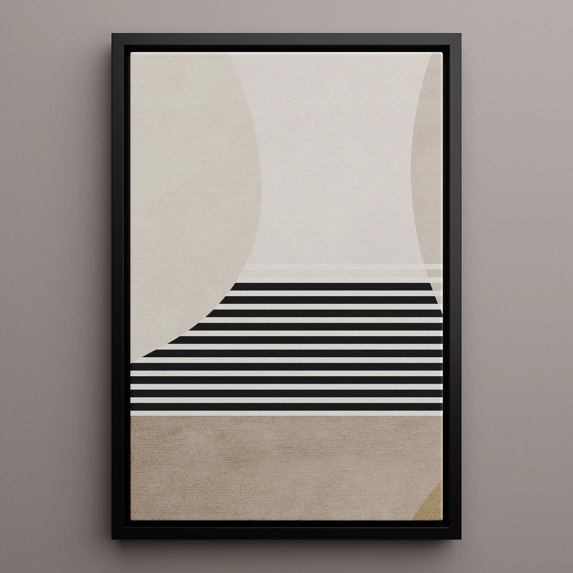 Canvas Wall Art Stretched Over Wooden Frame with Floating Frame and Golden Horse Abstract Painting CV4173