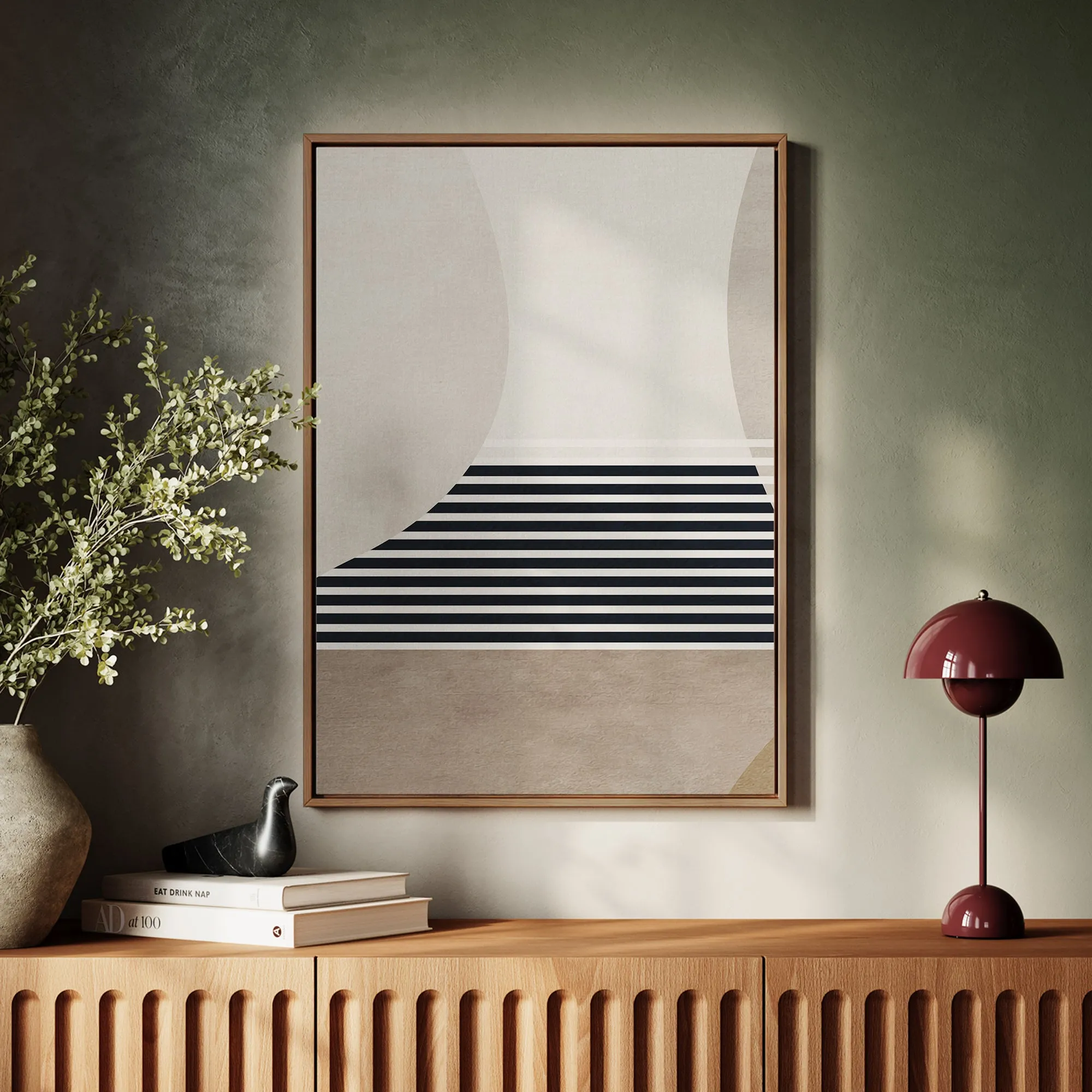 Canvas Wall Art Stretched Over Wooden Frame with Floating Frame and Golden Horse Abstract Painting CV4173