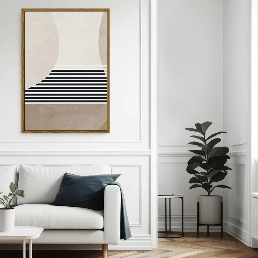 Canvas Wall Art Stretched Over Wooden Frame with Floating Frame and Golden Horse Abstract Painting CV4173