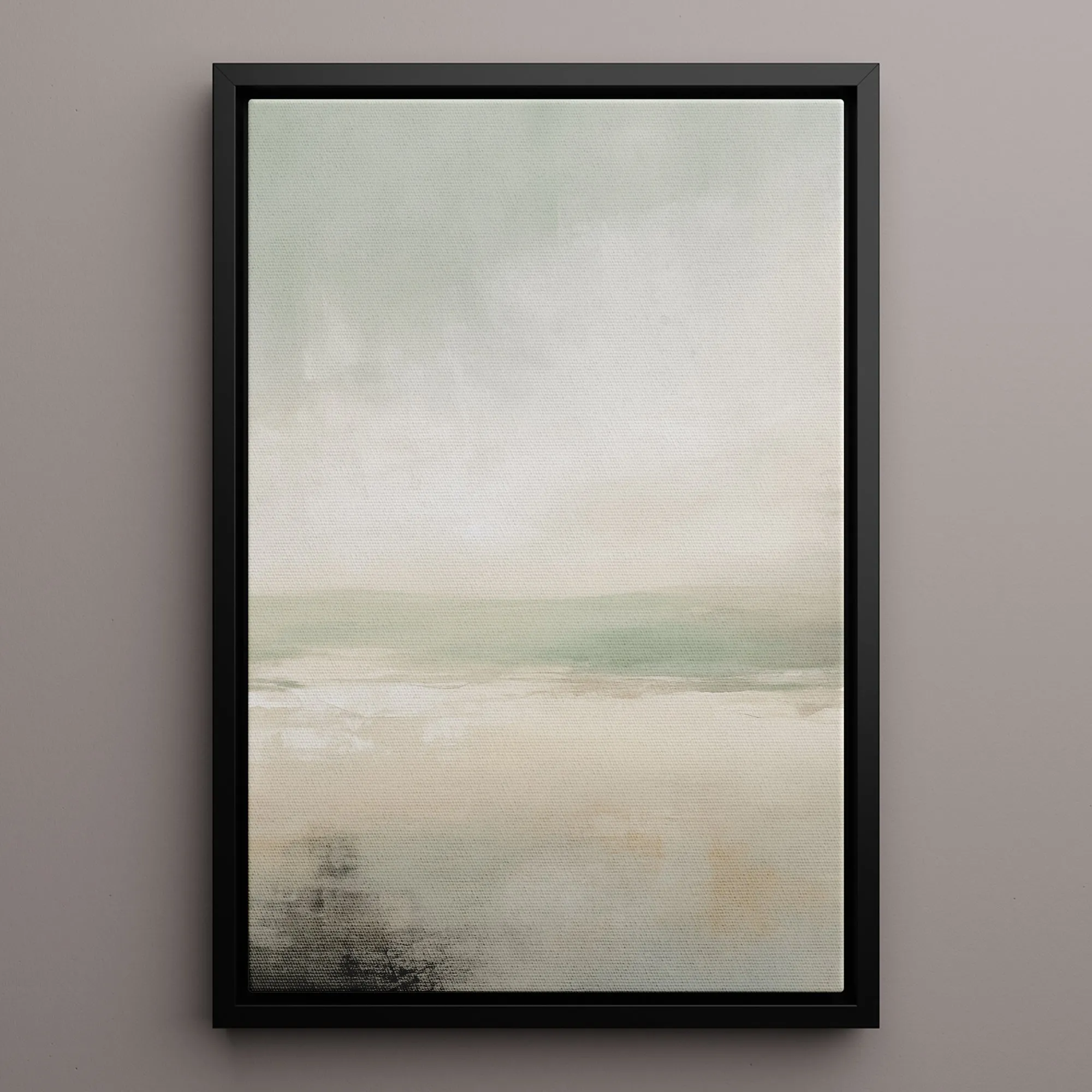 Canvas Wall Art Stretched Over Wooden Frame with Floating Frame and lake Abstract Painting CV4189
