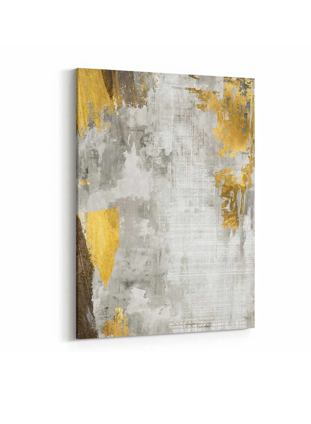 Canvas Wall Art Stretched Over Wooden Frame with Gold Floating Frame