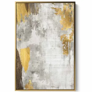 Canvas Wall Art Stretched Over Wooden Frame with Gold Floating Frame