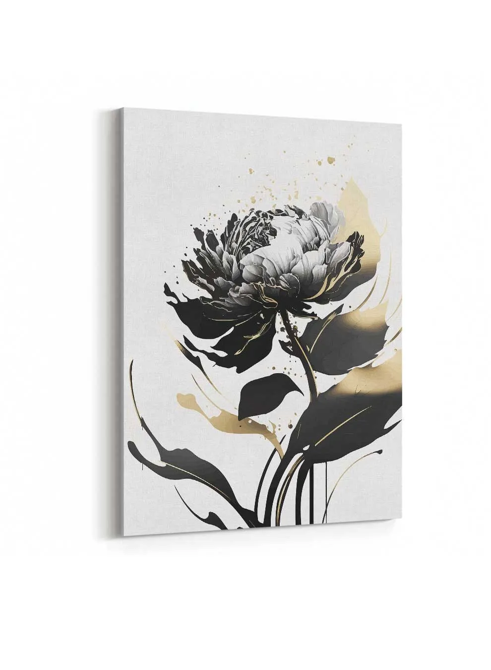 Canvas Wall Art Stretched Over Wooden Frame with Gold Floating Frame