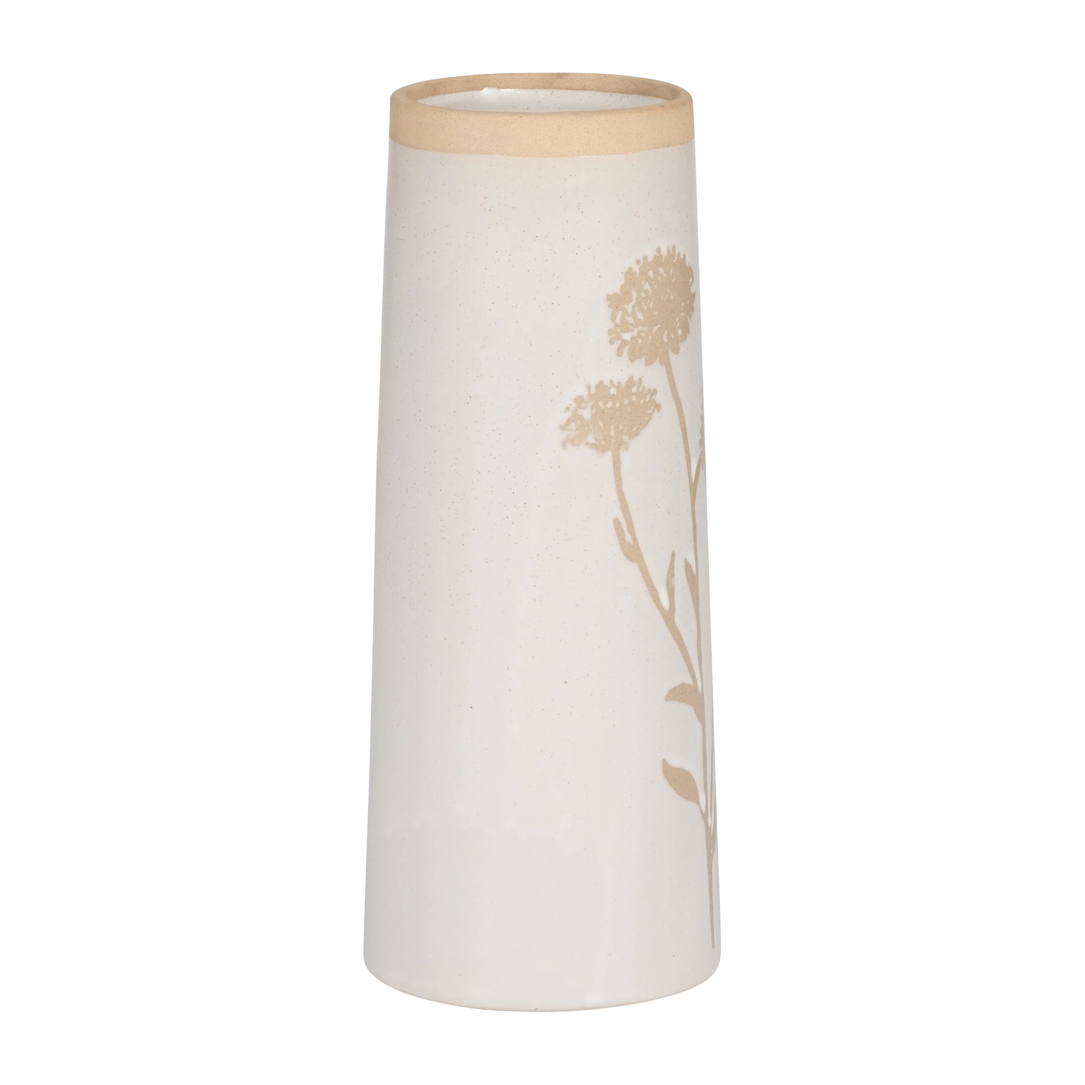 CER, 10" DANDELION VASE, IVORY