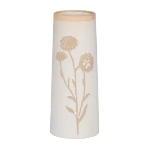 CER, 10" DANDELION VASE, IVORY