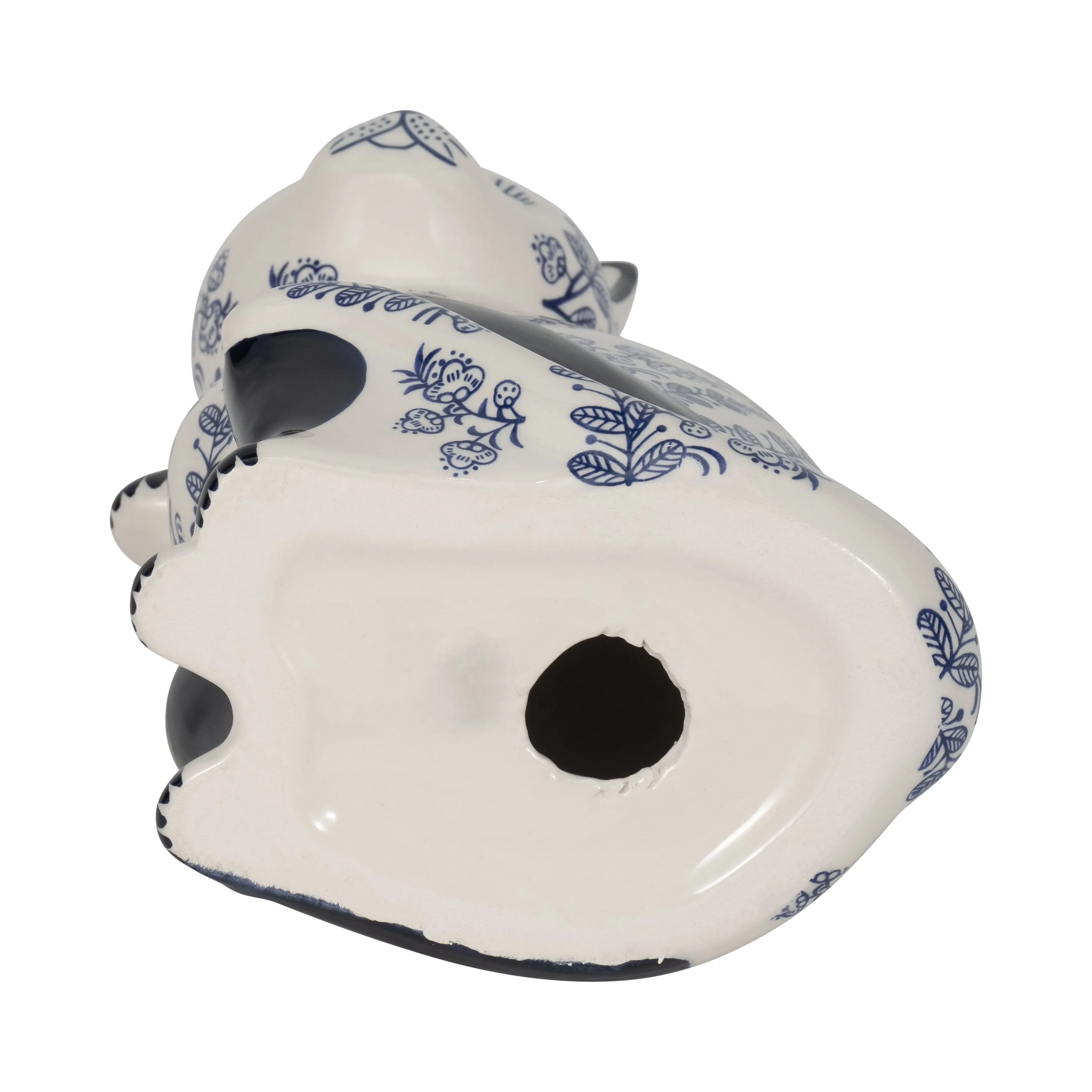 CER, 10" SITTING CHINOISERIE CAT, BLUE/WHITE