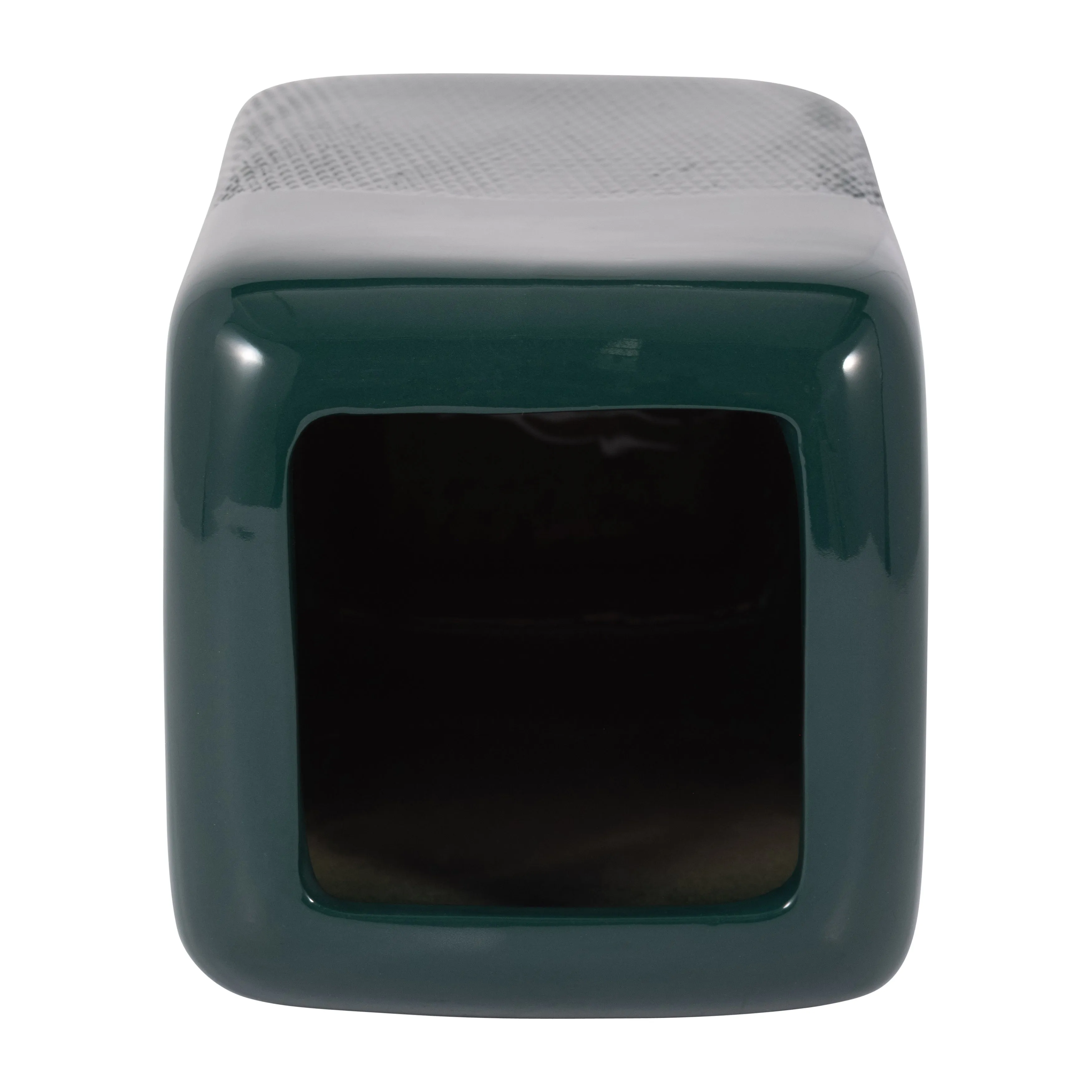 CER, 10" SQUARED GROOVED VASE, FOREST GREEN